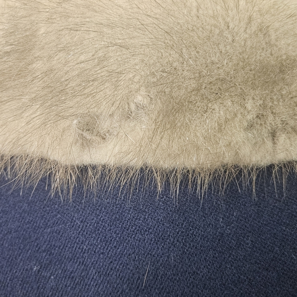 Vintage Navy Wool Coat with Fur Collar – by Sixth Sense –Made in Germany - Picture 11 of 16